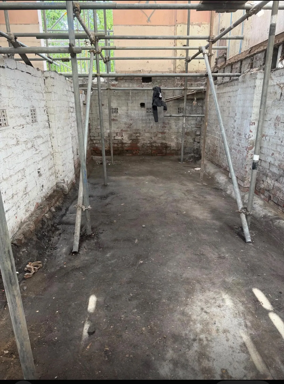 Construction area after rubble has been cleared